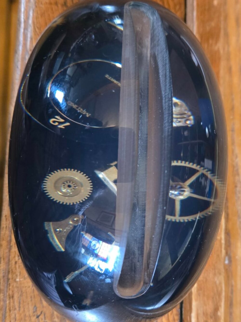 Vintage Tarax Infinity Floating Clock Parts Lucite Paperweight - Made In Canada